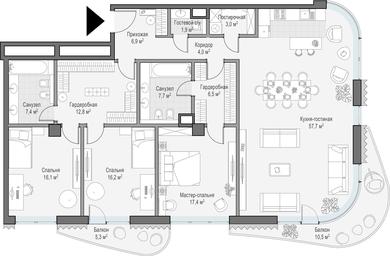 2-BD Apartment Sale, 162.4平方米 at Lavrushinskiy, Lavrushinsky Lane, 11к1, Moscow, Russia #2 2-BD Apartment Sale, 162.4平方米 at Lavrushinskiy, Lavrushinsky Lane, 11к1, Moscow, Russia #2
